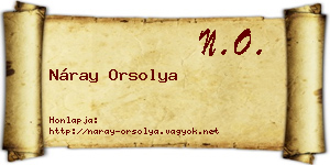 Náray Orsolya névjegykártya